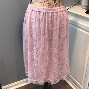 Light Pink Lace Stretch Skirt